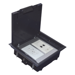 Caja de Piso para Dos Módulos Universales (Socket M2), para Alimentación Eléctrica y Redes de Datos (11000-33401) No Incluye Faceplates
