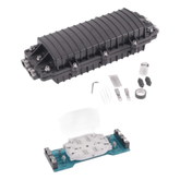 Caja de Distribución de Fibra Óptica Horizontal, Hasta 96 Empalmes, Exterior IP68, 2 Puertos de Entrada y Salida