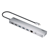 Dock Multipuerto USB-C | 11 en 1 | 8K Single o Dual 4K | PD 100W | USB 3.2 Gen 1 | Ethernet Gigabit | SD MicroSD | Aluminio