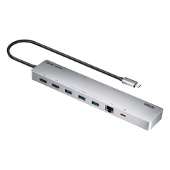 Dock Multipuerto USB-C | 11 en 1 | 8K Single o Dual 4K | PD 100W | USB 3.2 Gen 1 | Ethernet Gigabit | SD MicroSD | Aluminio
