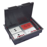 Caja de Piso para Cuatro Módulos Universales (Socket M4), para Alimentación Eléctrica y Redes de Datos (11000-43401) No Incluye Faceplates