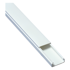 Canaleta blanca de PVC auto extinguible, sin división, 20 x 10 mm, tramo de 2.5 m (5101-01260)