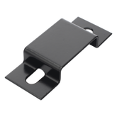 Abrazadera Tipo Omega para Fijación de Perfil Lateral Tubular de 1.5" de Peralte y 12" de Ancho, Acabado con Pintura Epóxica Color Negro, Ideal para la Sujeción y Refuerzo de la Escalera Tubular
