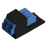 Módulo Acoplador LC Duplex, para Fibra Óptica Monomodo OS1/OS2, Tipo Mini-Com, Color Negro