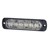 Luz Auxiliar de 12 LED, Rojo/Claro, Lente Transparente, SAE