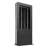 Kiosko modo Vertical para interior color Negro / Soporta Pantallas de 65" hasta 4" de Profundidad / Estructura de Acero con Placa Base 3/8" / 6 Salidas Supresor de Picos UL/cUL / Ventilación Termostática / Puertas de Acceso Se