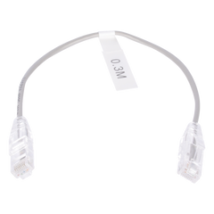 Cable de Parcheo Slim UTP Cat6 - 30 cm (11.81 Pulgadas) Gris Diámetro Reducido (28 AWG)
