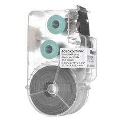 Casete de 450 Etiquetas Autolaminadas de 12.7 x 19.1 mm (0.5 x 0.75 pulgadas), para Cables de 2 a 4 mm (0.08 a 0.16 pulgadas) de Diámetro, Área de Impresión Color Blanco