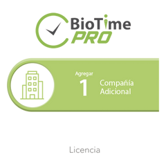 Software de Gestión Centralizada de Asistencia BIOTIMEPRO Licencia para agregar 1 compañía adicional