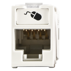 Jack Ultramax Cat6, UTP, Montaje Híbrido en Placa de Pared (Plano y Angulado), Color Blanco, Punch Down