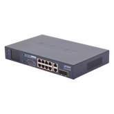 Switch PoE+ / Distancia 250 Metros / 8 Puertos + 2 Combo TP/SFP Gigabit y Pantalla LCD Para Monitoreo