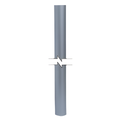 Mástil de Aluminio de 2" cal. 18 de 3 Metros de Longitud.