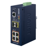 Switch Industrial Administrable Capa 2, 4 Puertos PoE 802.3af/at 10/100/1000T, 2 Puertos SFP 100/1000X