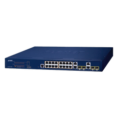 Switch Administrable PoE Capa 2 de 16 Puertos 10/100/1000 Mbps 802.3af/at, 4 Puertos SFP Gigabit, Hasta 240 W