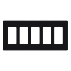 Placa de pared de 5 espacios para atenuadores e interruptores Lutron, línea Designer Satin Colors