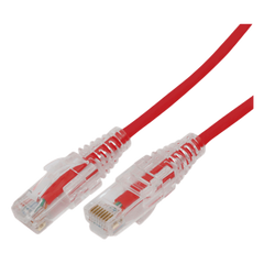 Cable de Parcheo Slim UTP Cat6A - 5 Metros (16.40 Pies) Rojo, Diámetro Reducido (28 AWG)