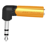 Conector Estéreo | 1/4in - 1/4in | Conector de angulo recto | Adaptador de Carcasa de Plastico