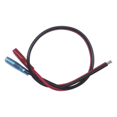 Cables en Paquete Dual / Cable Rojo y Negro / 30 cm (11.81 Pulgadas) / Terminal F1 en un Extremo / Puntas Libres en el Otro / Conexión a Baterías de Respaldo