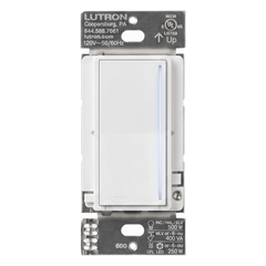Atenuador de pared táctil Sunnata Pro LED+ con barra de luz, 250 W LED o 500 W incandescente a 120 V, requiere neutro, color blanco brillante, para sistema RadioRA 3
