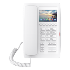 (H5W Color Blanco)Teléfono IP WiFi para Hotelería, profesional de gama alta con pantalla LCD de 3.5 pulgadas a color, 6 teclas programables para servicio rápido (Hotline) PoE