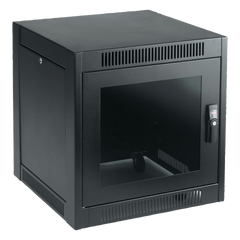 Gabinete SOHO para Oficinas Pequeñas y Home Office, 700 x 600 x 900 mm, Acero Negro, 11U, Ruedas, Sistema de Enfriamiento Pasivo, Puertas con Cerradura, Paneles Laterales Extraíbles