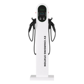 Estación de Carga para Vehículos Eléctricos / Tipo Pedestal / Doble Conector Tipo 1 (SAE J1772) / 48 A / 11.5 kW por Puerto / Pantalla LCD 4.3 in (10.9 cm) / RFID / Protección IP54 / Chasis SGCC Galvanizado