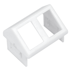 Adaptador para Placa de Pared CT, de Dos Salidas, Angulado, Color Blanco