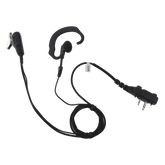 Micrófono de solapa con gancho suave para la oreja y fibra trenzada para puerto de accesorios Icom de 2 pines con tornillos