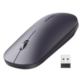 Mouse inalámbrico 2.4 GHz | Ultra Delgado y Silencioso | DPI 1000/1600/2000/4000 (Ajustable) | Alcance 10m | Scroll de Aluminio | Adaptable a diferentes superficies | Diseño suave al tacto | Contiene Receptor USB | Color Negro.
