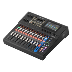 Consola Digital de Audio | 12 Canales | Pantalla Táctil 4.3in | Entradas de Mic/Line y Estéreo | Salidas Análogas y USB | Pads configurables | DSP | Entrada Bluetooth | Grabación Multipista | Color Negro
