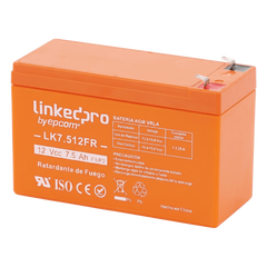 Batería de respaldo 12 V | 7.5 Ah | AGM | Certificada UL94-V0 Retardante a la Flama | Especial para Seguridad Electrónica | UPS | Sistemas de Emergencia | Vida útil 5 años | Terminales F1 + Adaptador F2