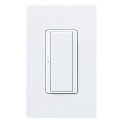 Interruptor inalámbrico on/off Maestro Wireless de 8 A para iluminación y ventiladores de 1/10 HP, 120-277 V, no requiere neutro, compatible con hub Vive, color blanco