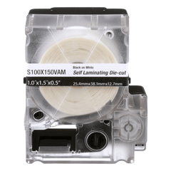 Casete de 175 Etiquetas Autolaminadas de 25.4 x 38.1 mm (1 x 1.5 pulgadas), para Cables de 4 a 8.1 mm (0.16 a 0.32 pulgadas) de Diámetro, Área de Impresión Color Blanco