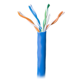 Bobina de 305 Metros (1000 Pies) Cable Par Trenzado Nivel 5 (CAT 5e) / CMR / Color Azul / 4 Pares de Conductores Sólidos de Cobre AWG 24 / Para Aplicaciones de CCTV, Redes de Datos, IP Megapixel, Control RS485