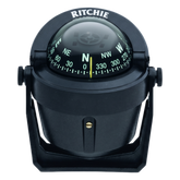 Brújula de Navegación Marítima Serie Explorer / Montaje en Bracket / Color Negro / 2 3/4" (70 mm) Direct Reading Dial / Iluminación Nocturna Verde Interna / Compensadores Integrados / Movimiento de Agujas con Rubí Z