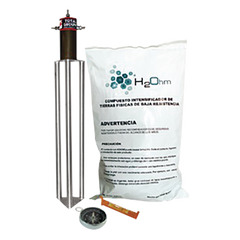 Kit Antivandalico de puesta a tierra de 45 A con Electrodo, Acoplador en Filtro y Compuesto H2Ohm.
