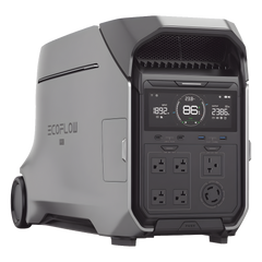 Estación de Energía Portátil DELTA PRO3 / 4096Wh Litio LFP / 5 AC 4000W (8000W Pico) / 2 USB-C 100W / Capacidad para Aumentar Respaldo / Cargador de Coche 10A a 12.6V / Conectividad WiFi y Bluetooth (App) / Carga Solar 2600W Max. (2 P