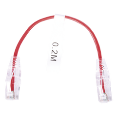 Cable de Parcheo Slim UTP Cat6 - 20 cm (7.87 Pulgadas) Rojo Diámetro Reducido (28 AWG)