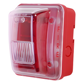Cubierta para instalar sirenas estrobo en exterior compatible con estrobos sirenas Hochiki color rojo