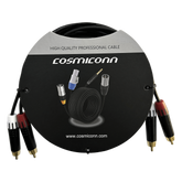 Cable 2 RCA x 2 RCA, conectores negros, con diferenciador de blanco y rojo (2x MT380-RD - 2x MT380-WH), length 2m
