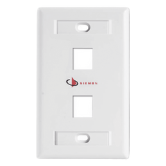 Placa de Pared Keystone de 2 Salidas, Color Blanco, para Jacks Keystone Z-MAX y MAX