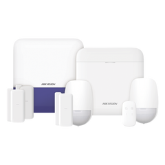 (AX PRO) KIT de Alarma AX PRO con GSM (3G/4G) / Incluye: 1 Hub con bateria de respaldo / 2 Sensores PIR / 3 Contactos Magnéticos mini / 1 Control Remoto / 1 Sirena Inalambrica Exterior / WiFi / Compatible con Hik-Connect P2P
