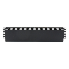 Organizador de Cables Horizontal de 2U para Rack de 19", Fabricado en Polímero Resistente a Deformaciones y Rayones