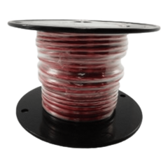 Cable Marino Primario Color Rojo Calibre 10 AWG / 100 Pies / PVC Retardante de Llama Rojo / Cobre Estañado Clase K / 600V / 105°C Seco 75°C Húmedo / Cumple UL 1015 UL 1028 UL 1230 UL 1231