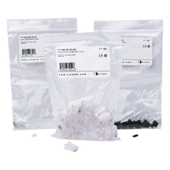Plug RJ45 Cat6, Para Cable UTP Calibre 23 a 26 AWG, Chapado en Oro de 50 Micras, Bolsa con 50 Piezas