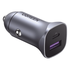 Cargador de Auto 30W | 2 Puertos USB-A y USB-C | Carga Rápida | Compatible con Vehículos de 12 y 24 VCD | PD3.0, QC4.0, SCP, PPS | Indicador Led | Diseño Compacto | Chip Inteligente | Caja de Aluminio