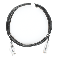 Cable de Parcheo Slim UTP Cat6 - 1.5 Metros (4.92 Pies) Negro Diámetro Reducido (28 AWG)