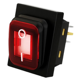 Interruptor tipo Switch con Led Color Rojo / IP65 / Diseño Industrial / NO, COM, NC / Terminales tipo F1