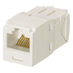 Conector Jack RJ45 Estilo TG, Mini-Com, Categoría 6, de 8 Posiciones y 8 Cables, Color Blanco Mate