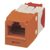Conector Jack RJ45 Estilo TG, Mini-Com, Categoría 5e, de 8 Posiciones y 8 Cables, Color Naranja